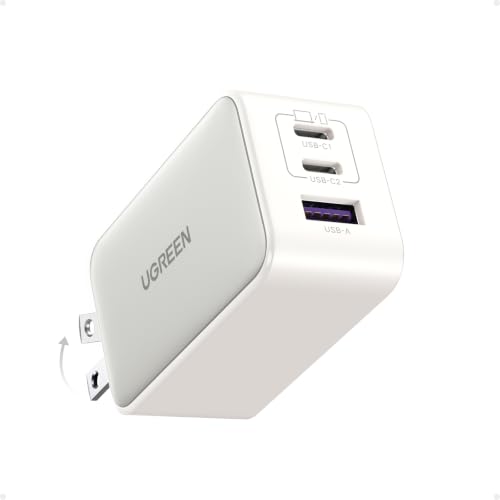 UGREEN Nexode 65W USB C Charger Block, 3-Port Wall Charger Fast Charging - color: White