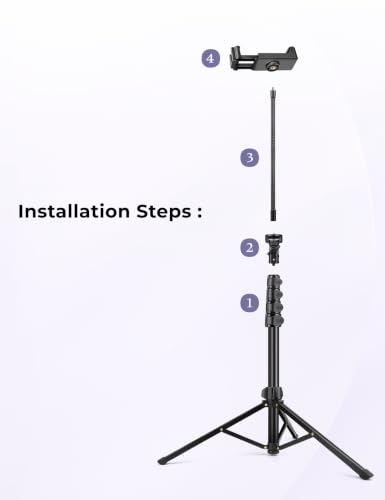 Phone Tripod Stand, 81" Tall Cellphone Tripod for iPhone with Gooseneck - size: 81 inch