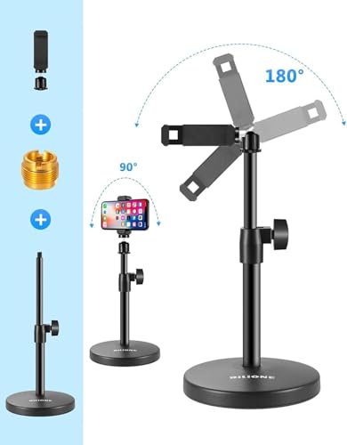 BILIONE 3 in 1 Desktop Microphone Stand, Height Adjustable Table Mic Stand - size: 101S
