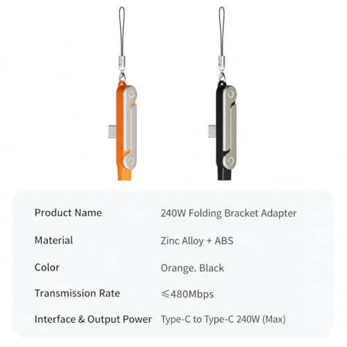 240W USB C to USB C Invisible Charging Cable with Foldable Stand - color: Black,3Pcs