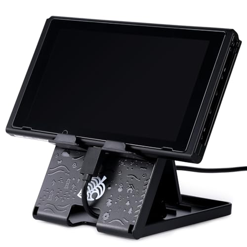 Foldable Stand for Nintendo Switch/2/Lite/OLED, Adjustable Switch Holder - color: Black