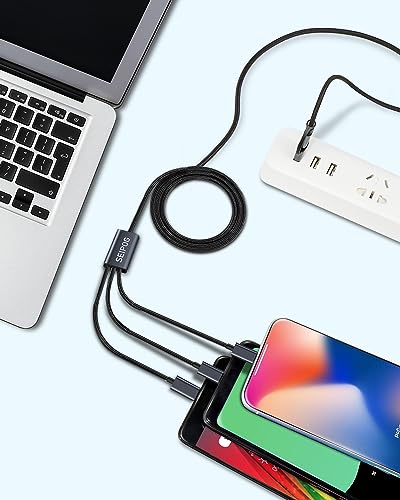 Multi Charging Cable 4FT, 2PCS Nylon Braided USB C Multiple Charger Cable