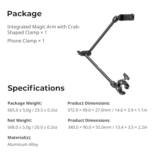 SMALLRIG Desktop Magic Arm Support with Super Clamp Kit, Phone Mount Clamp - style: Gear & Ball Joints