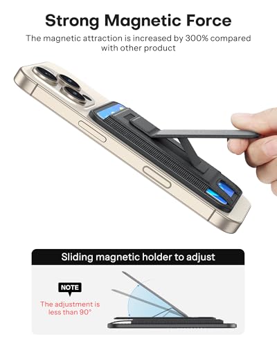 OMOTON T1 Adjustable Tablet Stand for Desk and VC09 Magsafe 5 Cards Holder Leather Wallet for Phone