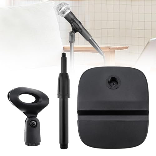 RTNLIT Desktop Mic Stand with Phone Holder, 5/8" to 3/8" Screw Adapter