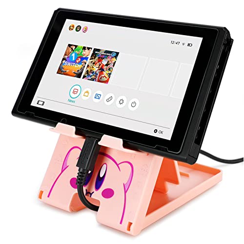 Foldable Stand for Nintendo Switch/2/Lite/OLED, Adjustable Switch Holder - color: Pink