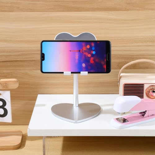 BESTOYARD Heart Shaped Metal Tablet Stand Adjustable Desktop Phone Support Bracket for Home Office Video Watching Foldable Tabletop Holder for Tablet Support