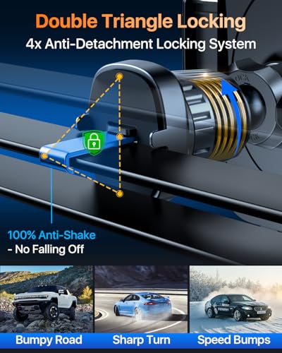 YRU 2026 Ultimate Car Phone Holder Mount Bendable & Adjustable Aluminum Arm Cell Phone Holder for Car Dashboard Windshield Phone Stand for iPhone 17 16 15 14 Pro Max Samsung Pickup Truck,Dark Silver - color: Dark Silver