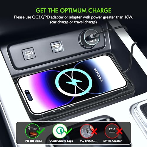 Wireless Car Charger Pad, LANSEMKU 15W Fast Wireless Charging Pad for Car, Non-Slip Smart Safe Phone Charger Mat with 20W Car Adapter, Compatible with iPhone 16 15 14 13 12 Pro Max AirPods, 30CM Cable - color: Black-30CM Cable