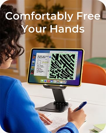 LISEN iPad Stand Tablet Holder for Desk, Kindle Accessories Stand for Apple - color: Black