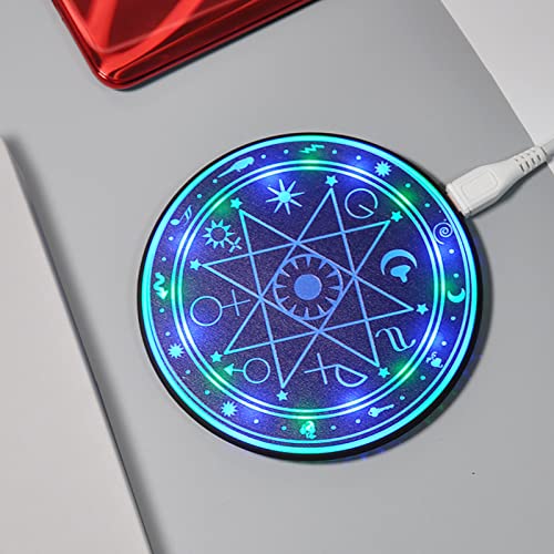 Magic Array Wireless Charger Dock, Creative Pattern Charging Pad, 10W Fast Charge for Qi Wireless Charging Devices,D - color: D