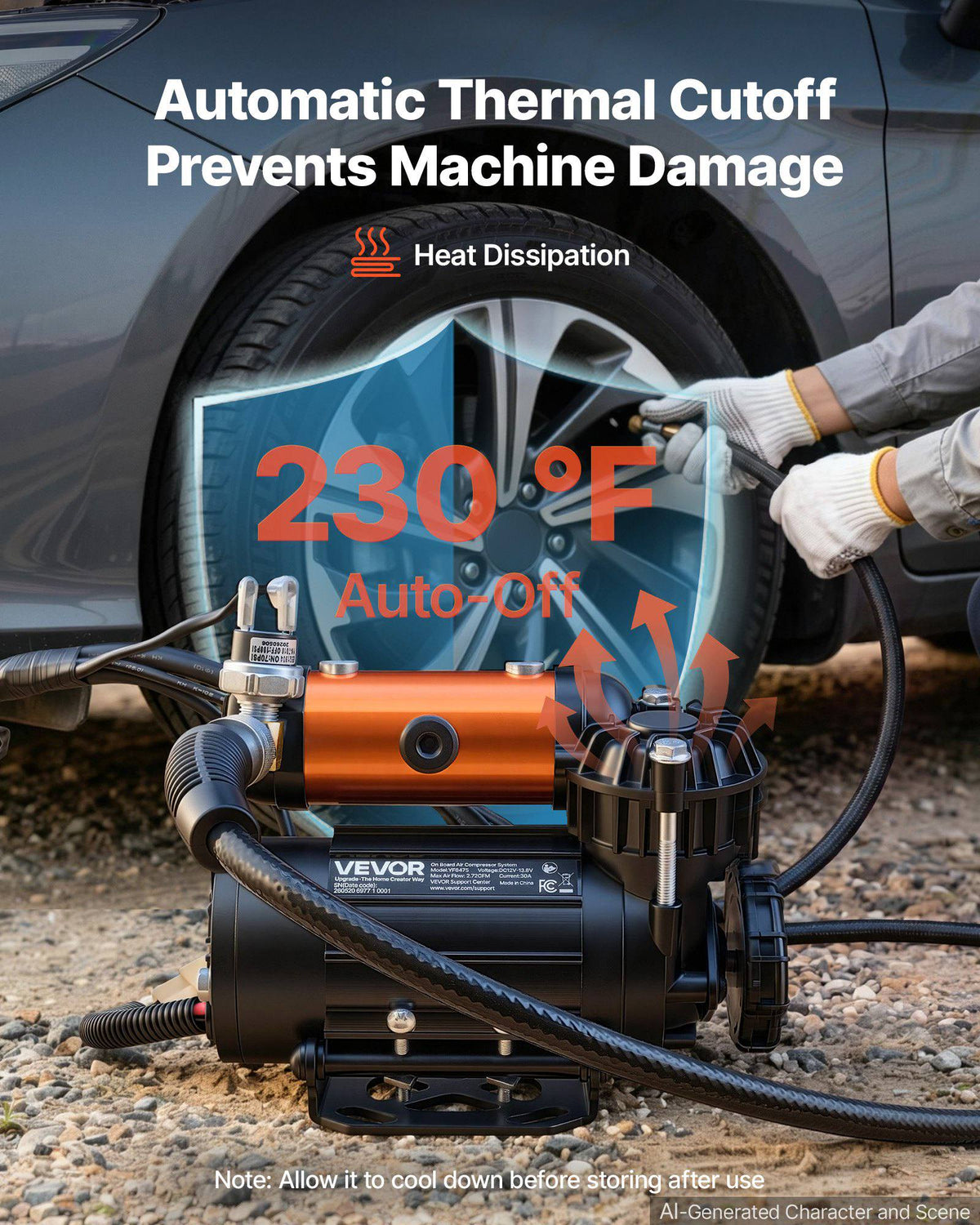 12V Air Compressor 0.5HP 2.72 SCFM Portable Tire Inflator Max 210PSI, Heavy Duty Offroad Air Pump with Differential Lock Harness, Adapters & 19FT Air Hose for Pickup Truck SUV Off-Road Vehicles