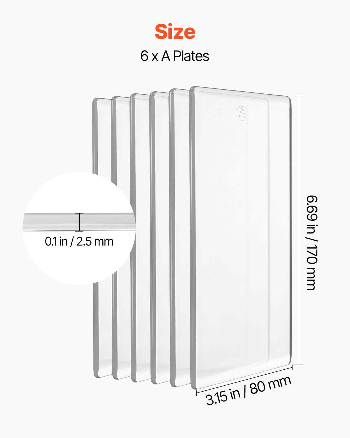 Cutting Plates, 6 Pcs, 6.69 x 3.15 x 0.1 in, Clear Polycarbonate Material, Die Cut Pads Compatible with Die Cutting and Embossing Machine KM-1830, for Scrapbooking and Card Making