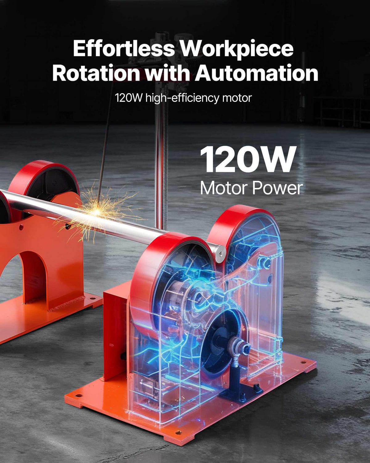Turning Rolls Linkage Roller, 2205 lbs Load Capacity, 2"-24" Diameter Adjustable, PU Rollers, Pipe Tank Turning Rolls Linkage Roller Rotary Welding Positioner, for Welding Equipment Support