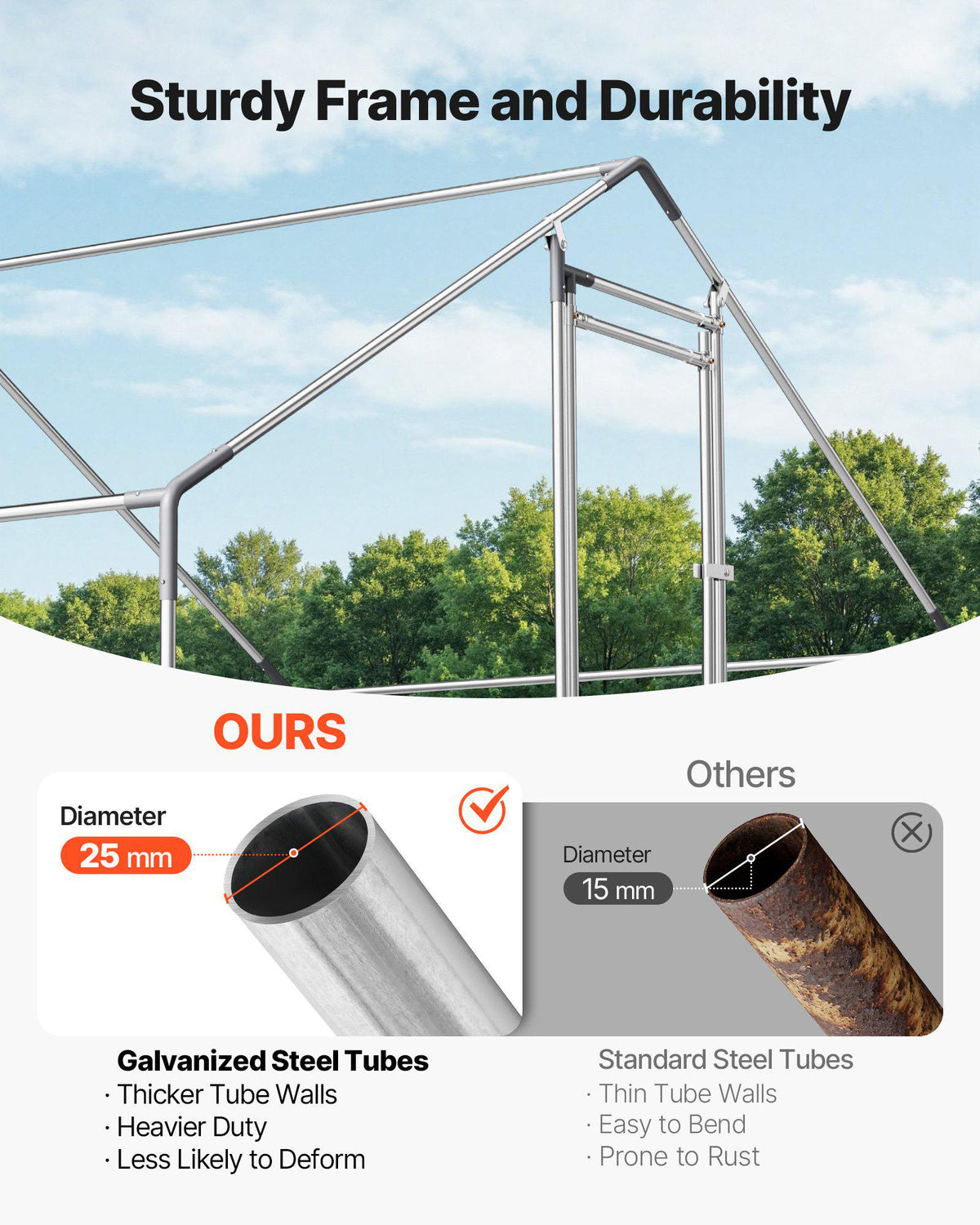 Large Metal Chicken Coop 9.8x19.5x6.6 ft Walk-in Chicken Run House, Spire Roof Hen House Enclosure with Cover and Security Lock, Outdoor Duck Rabbit Cage Poultry Pen for Backyard, Farm, Yard