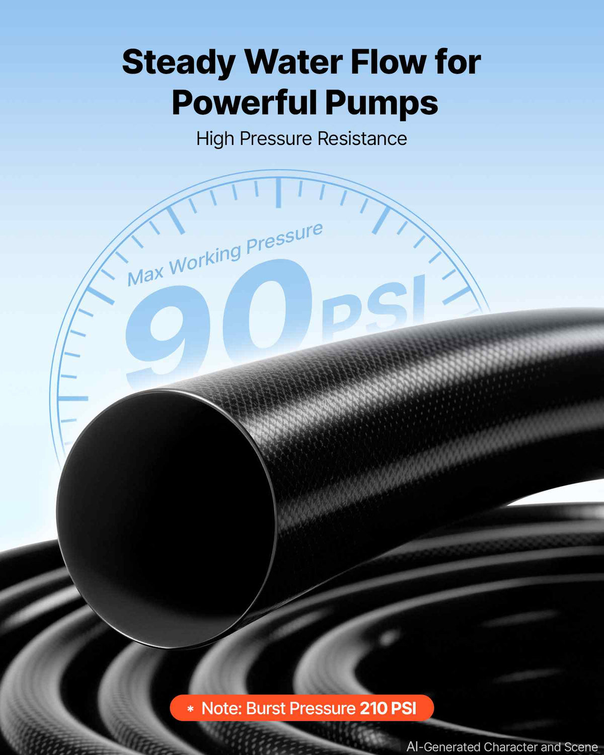Discharge Hose 2" x 100 ft PVC Lay Flat Backwash Water Pump Hose, for Swimming Pool Sand Filter & Sump Pump, Heavy Duty, Water Transfer Drainage, Weather & Burst-Resistant, with Clamps, Black