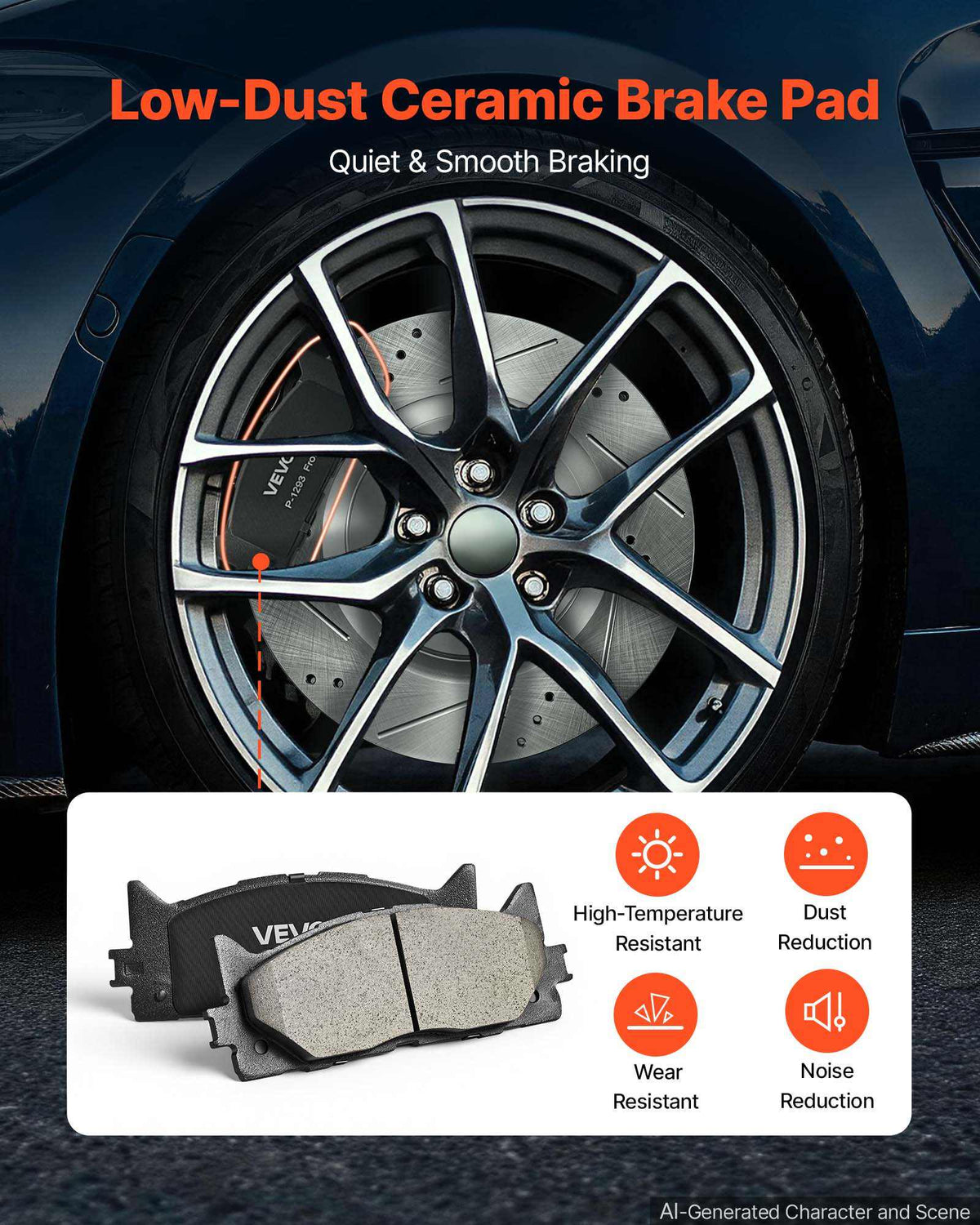 Front & Rear Brake Kit Ceramic Brake Pads and Drilled Slotted Rotors, Compatible with 2012-2017 Toyota Camry, 2013-2018 Toyota Avalon, 2013-2018 Lexus ES 350, 2013-2018 Lexus ES 300h