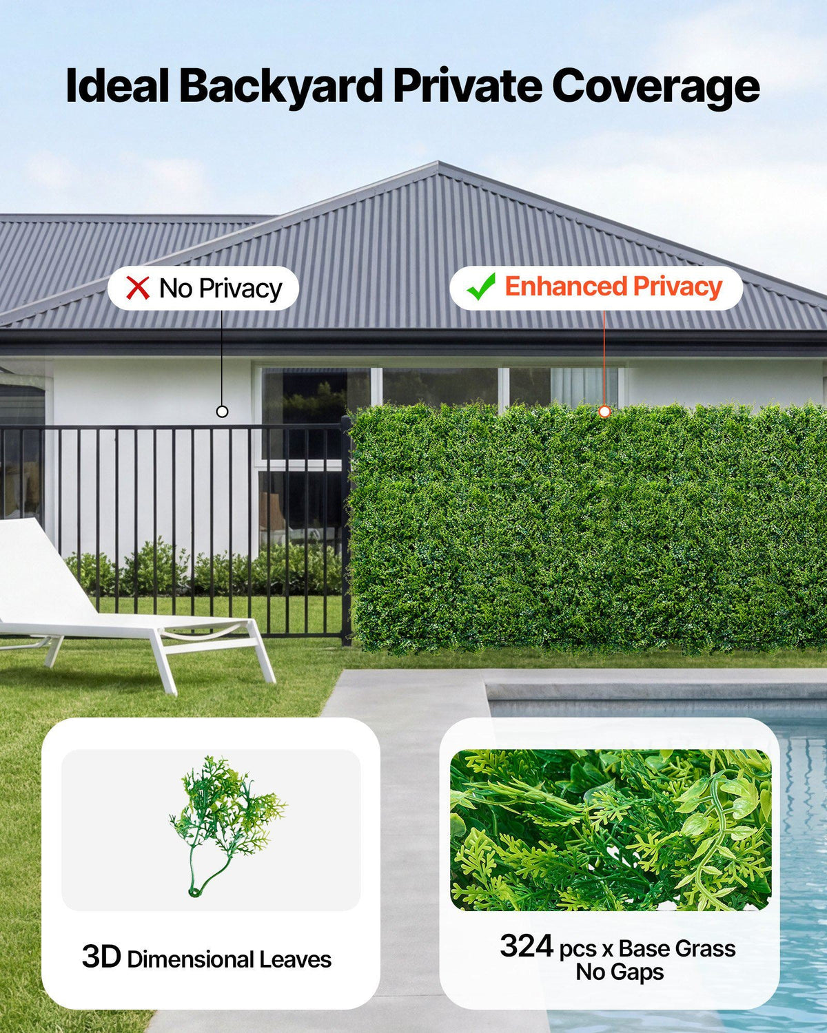 Artificial Plant Wall, 12PCS 20 x 20 in Artificial Boxwood Panels, Sun Protection Greenery Backdrop Privacy Hedge Fence, Fake Grass Screen for Wedding, Indoor, Outdoor Garden, Backyard