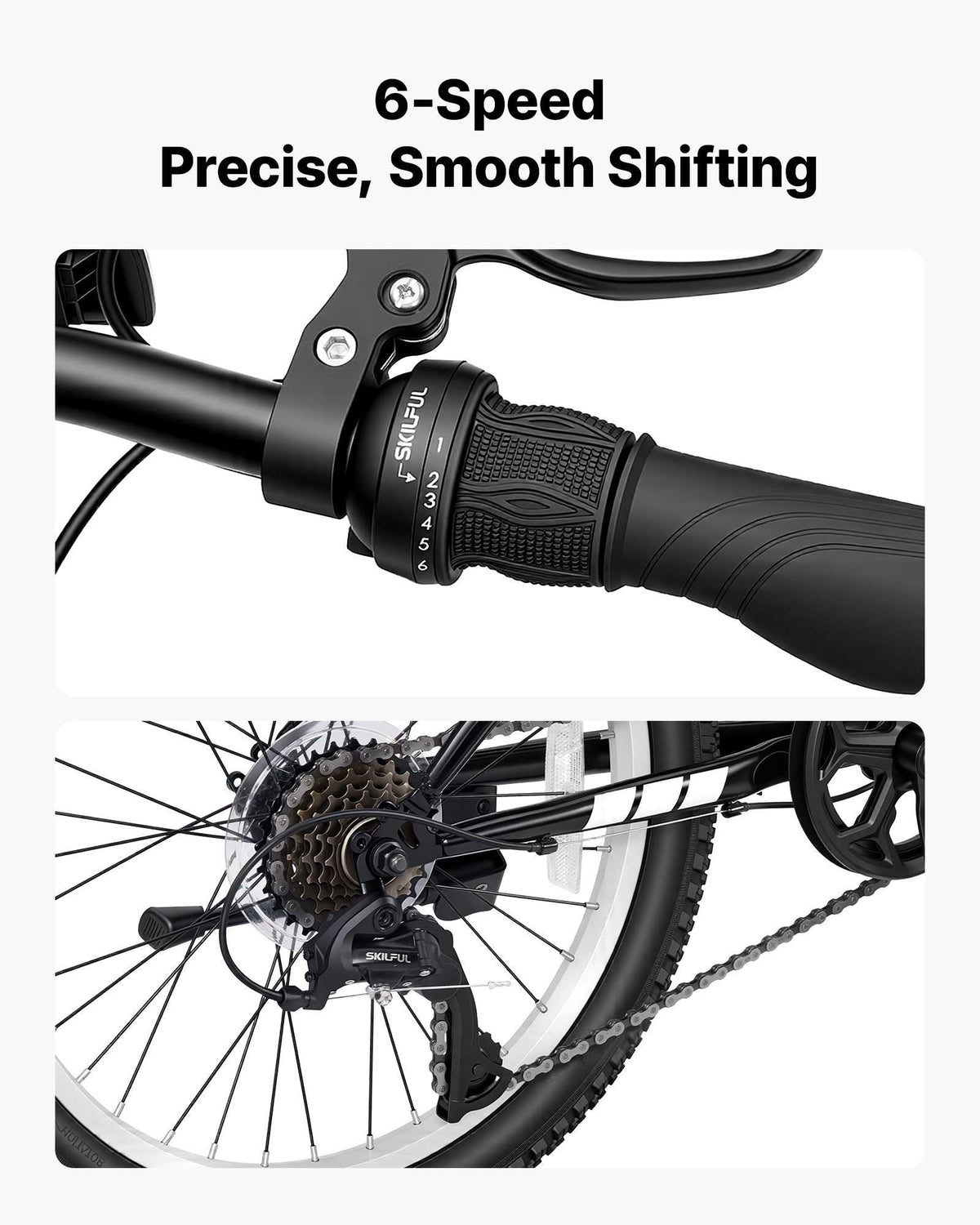 Mountain Bike for Men and Women 20 inch Outdoor Bicycle 6 Speeds, Adult Bikes, Full Suspension, Adjustable Saddle, All-Terrain Tires, High Carbon Steel Frame, Dual Brakes, Pre-Assembled