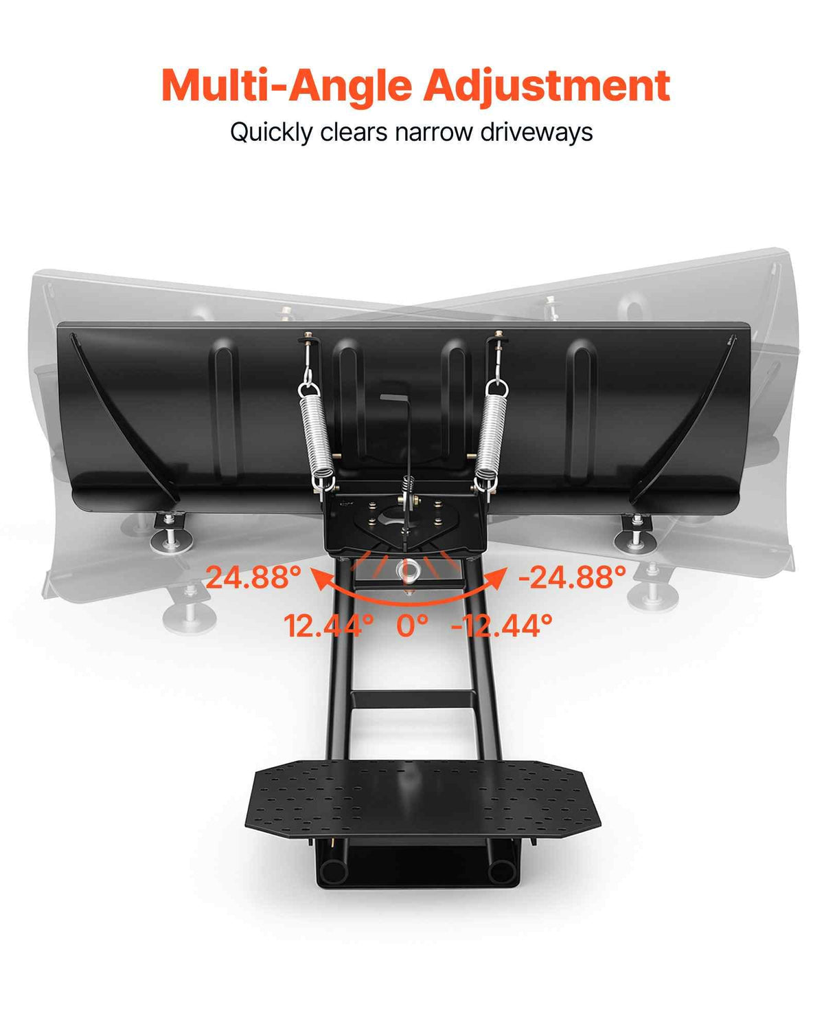 Snow Plow Kit 48 in Universal Plow Attachment 3 Mount Options Black, for Most ATVs and UTVs, Height & Left-Right Adjustable, Quick to Detach, Steel ATV Scrape Blade, Efficient Snows Clearing