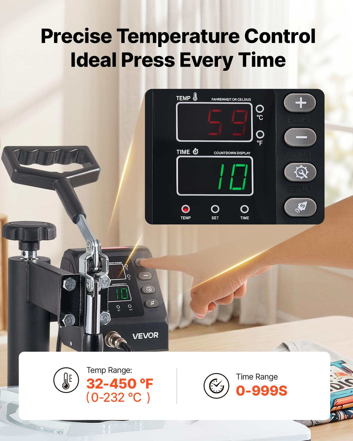 Heat Press Machine 12 x 15 in 5-in-1 Combo Sublimation Press Machine, Heat Up Fast and Even, Digital Precise Time and Temp Control, Multi-Function, for T-Shirts, Mugs, Tumblers, Caps, Plates