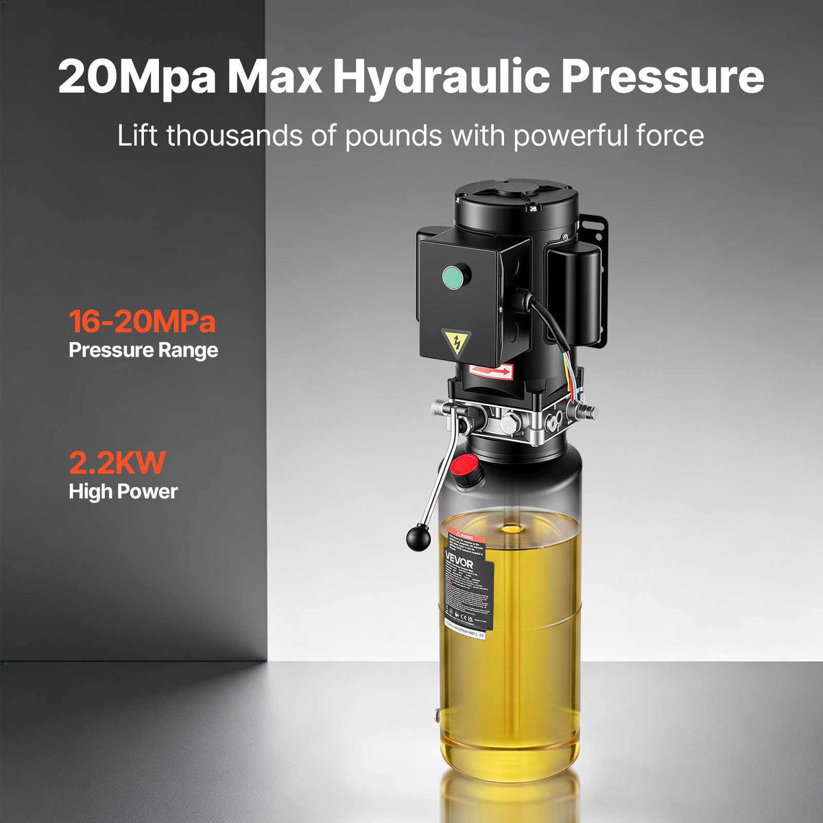 110V 10 Quart Hydraulic Power Unit, 2.2KW Automotive Hydraulic Pump for Dump Trailers, Auto Shop Car Lift Power Unit for Two and Four-Post Auto Hoists (Vertical Installation)