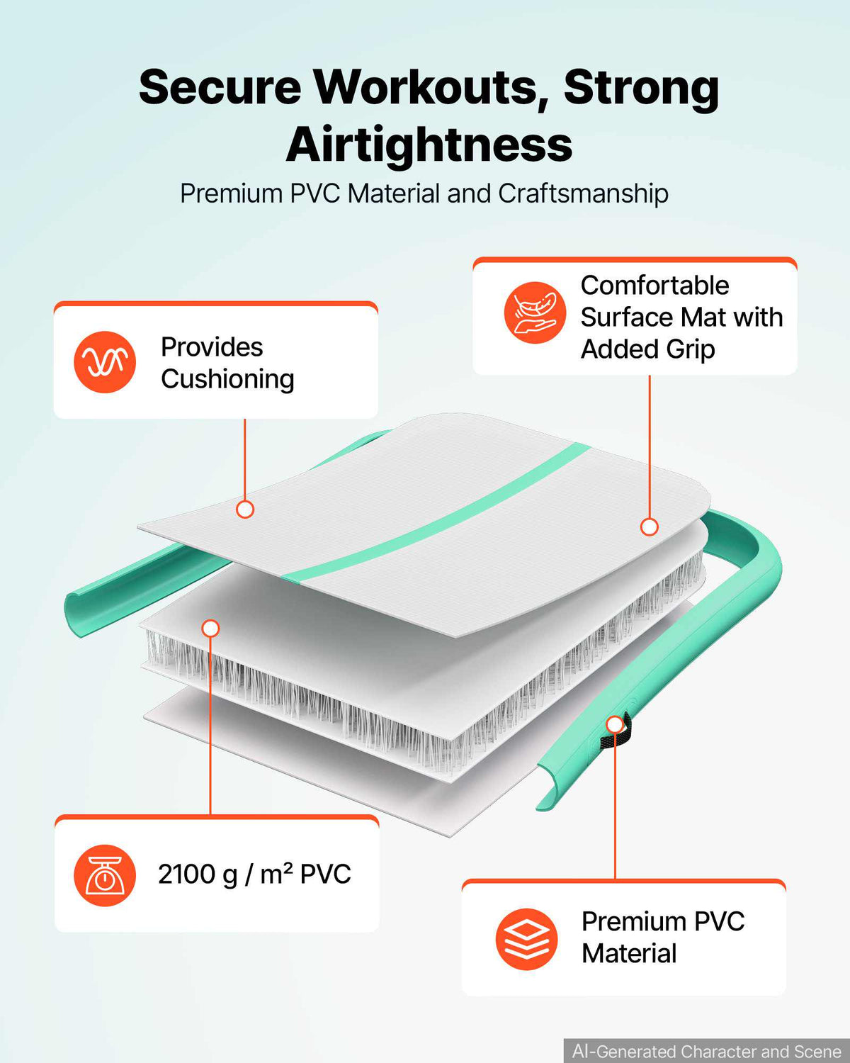 Inflatable Gymnastics Air Mat 20 ft Training Mats w/ Electric Pump, 8 inches Thick Sturdy Tumble Track, Tumbling Mat for Home Use/Gym/Outdoor/Yoga/Cheerleading/Beach/Park/Water, Mint Green