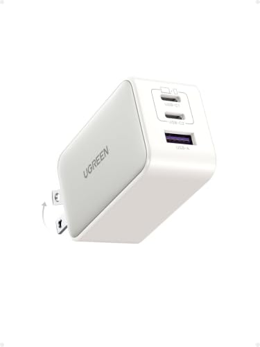 UGREEN Nexode 65W USB C Charger Block, 3-Port Wall Charger Fast Charging - color: White