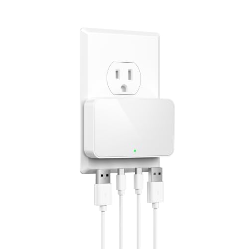 Flat USB C Charger 65W PD, Foldable Dual USB A& C Charging Block - color: White