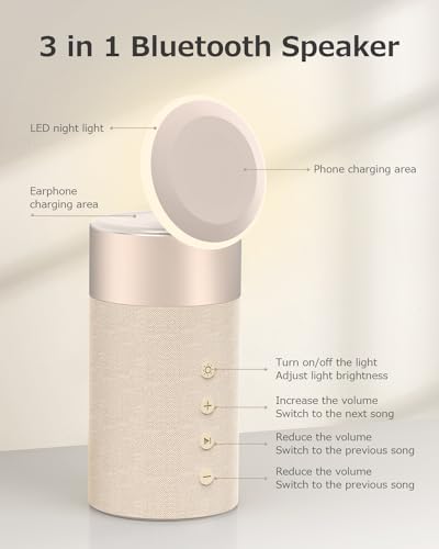 Bluetooth Speaker, Night Light, 15W Magnetic Fast Charging for Apple - color: Yellow