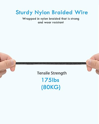 Multi Charging Cable 4FT, 2PCS Nylon Braided USB C Multiple Charger Cable