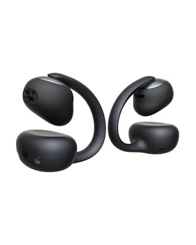 Baseus Bowie MC2 Open Ear Clip On Earbuds, CloudComfort 2.0 Wrap-Around Design, LDAC Hi-Res Audio, Bluetooth 6.0, 55H Playtime, 4-Mic AI Clear Call, IP67 Waterproof for Running Gym Workouts - color: Black