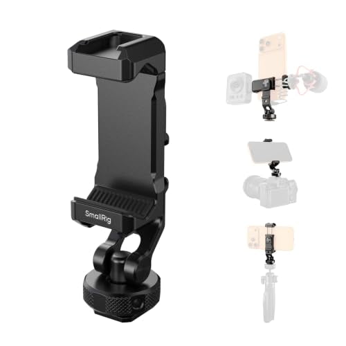 SmallRig PC-T1 Metal Phone Holder, 3 Cold Shoes, 360° Rotatable - size: Version 2