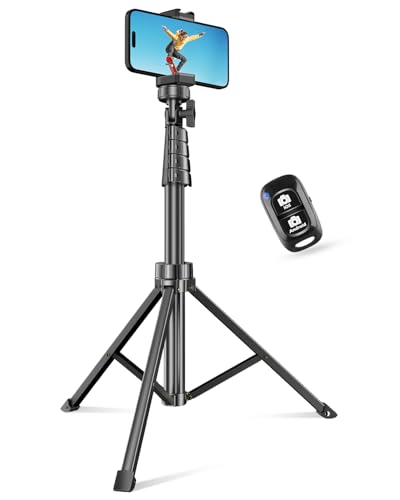 SENSYNE 62" Phone Tripod, Extendable Selfie Stick with Wireless Remote - color: Black, size: 62-inch