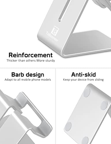 Aluminum Phone Stand for iPhone Series, Samsung, Silver - color: Silver