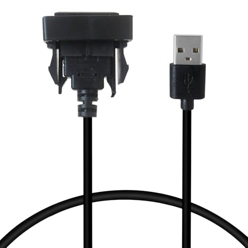 Male to Female USB Power Socket Adapter, USB Port Car Charger Fit for Toyota RAV4 2009–2019