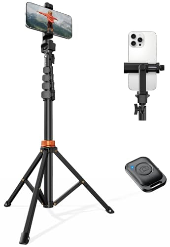 VIMOSE 66" Phone Tripod, Tripod for iPhone with Remote & Phone Stand - color: ANTHRACITE