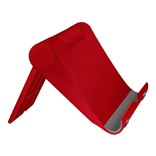 Adjustable Cell Phone Stand for Desk, Portable Phone Holder Compatible with Most iPhone, Samsung and Other Smartphones - Red - color: Red