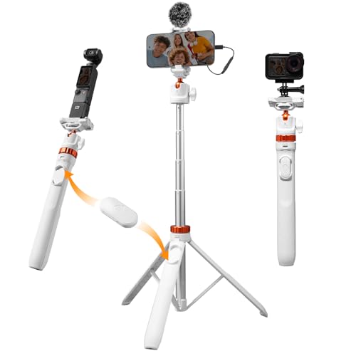 K&F CONCEPT 62'' Selfie Stick Tripod. - color: White