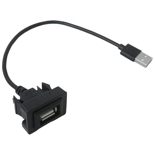 Male to Female USB Power Socket Adapter, USB Port Car Charger Fit for Toyota RAV4 2009–2019