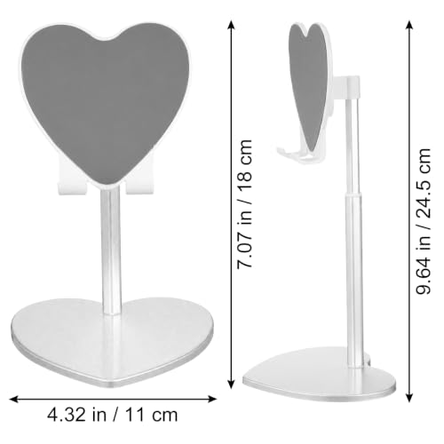 BESTOYARD Heart Shaped Metal Tablet Stand Adjustable Desktop Phone Support Bracket for Home Office Video Watching Foldable Tabletop Holder for Tablet Support