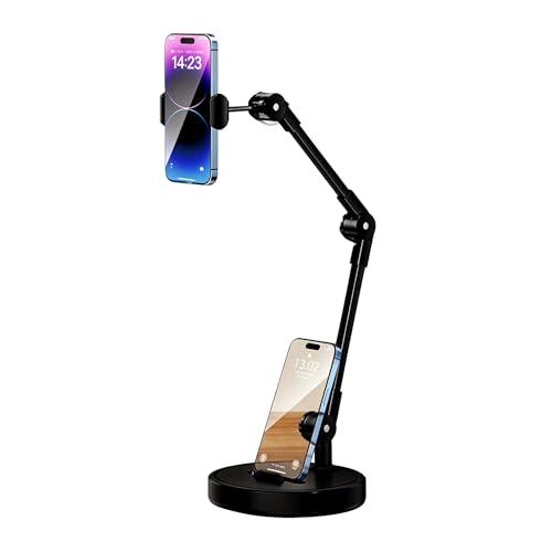 Rotatable Dual Phone Stand, Carbon Steel Weighted Base - size: Phone