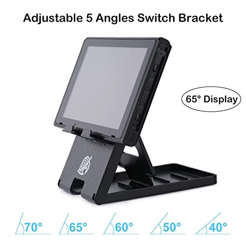 Foldable Stand for Nintendo Switch/2/Lite/OLED, Adjustable Switch Holder - color: Black