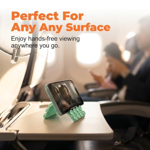 Silicone Phone Stand with Aluminum, Foldable Bendable Adjustable Holder for Desk, Portable Multi-Angle Stand (Brown) - color: Brown