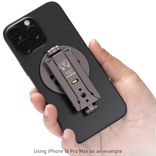 Magnetic Tripod for iPhone, Magsafe Mount with Hook, Cold Shoe & 1/4" Screw
