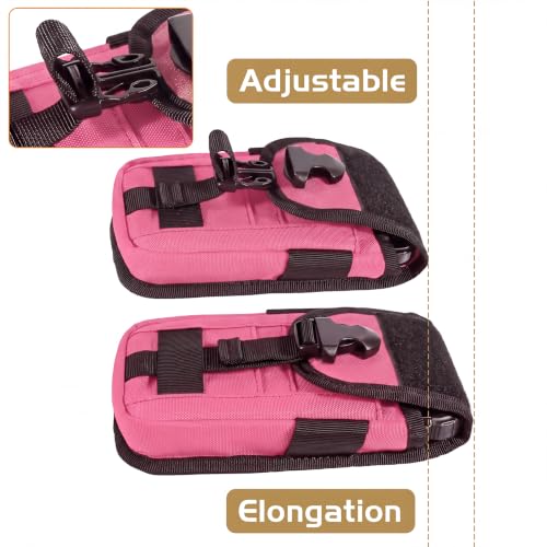 Tactical Cell Phone Holster Pouch, Smartphone Pouch Phone Case Molle Attachment Belt Holder Waist Bag for 4.7"-6.9" with US Flag Patch and Gear Clip for iPhone 17 Pro/16 Pro - color: Hot Pink