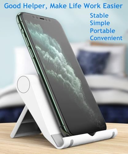 Cell Phone Stand 2 Pack, Desktop Holder for Phones & Tablets (2, White) - color: White