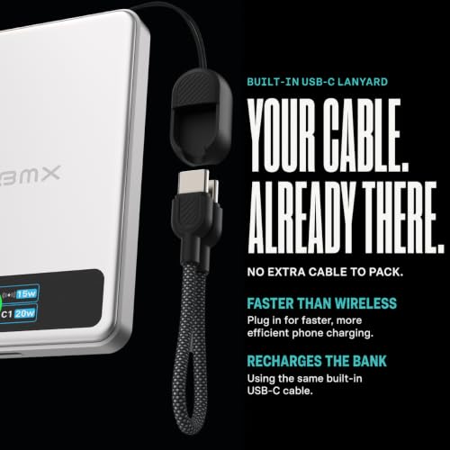 BMX 5K Semi-Solid Power Bank, 5000mAh Qi2 (Silver) - color: Silver