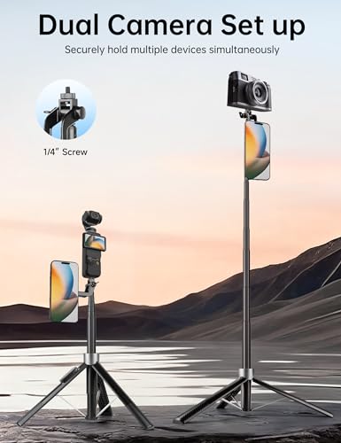 70" Magnetic Phone Tripod, Selfie Stick Tripod for iPhone MagSafe & Camera - color: Black
