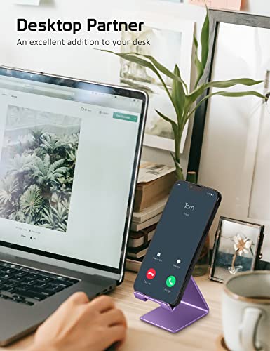 Aluminum Phone Stand for iPhone Series, Samsung, Purple - color: Purple